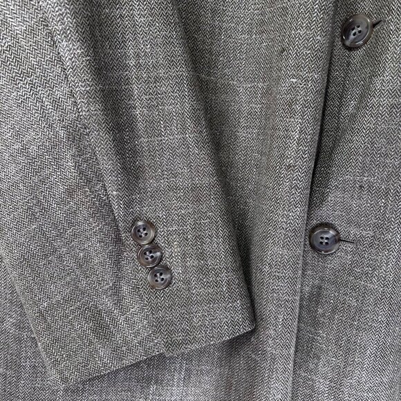 Brooks Brothers Mens Tan Brown Silk Wool Linen 2 Button Blazer Jacket 42L - Picture 7 of 11